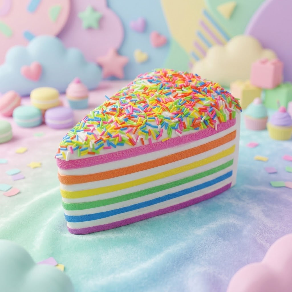 Squishy Rainbow Layer Cake Toy